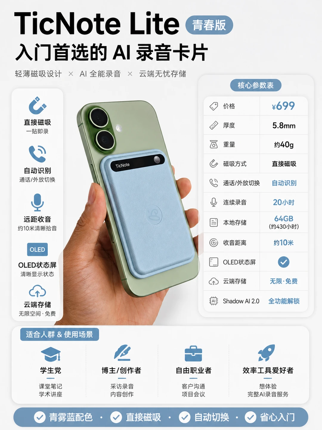 ¥699的AI录音卡片，能帮我写稿做PPT❓