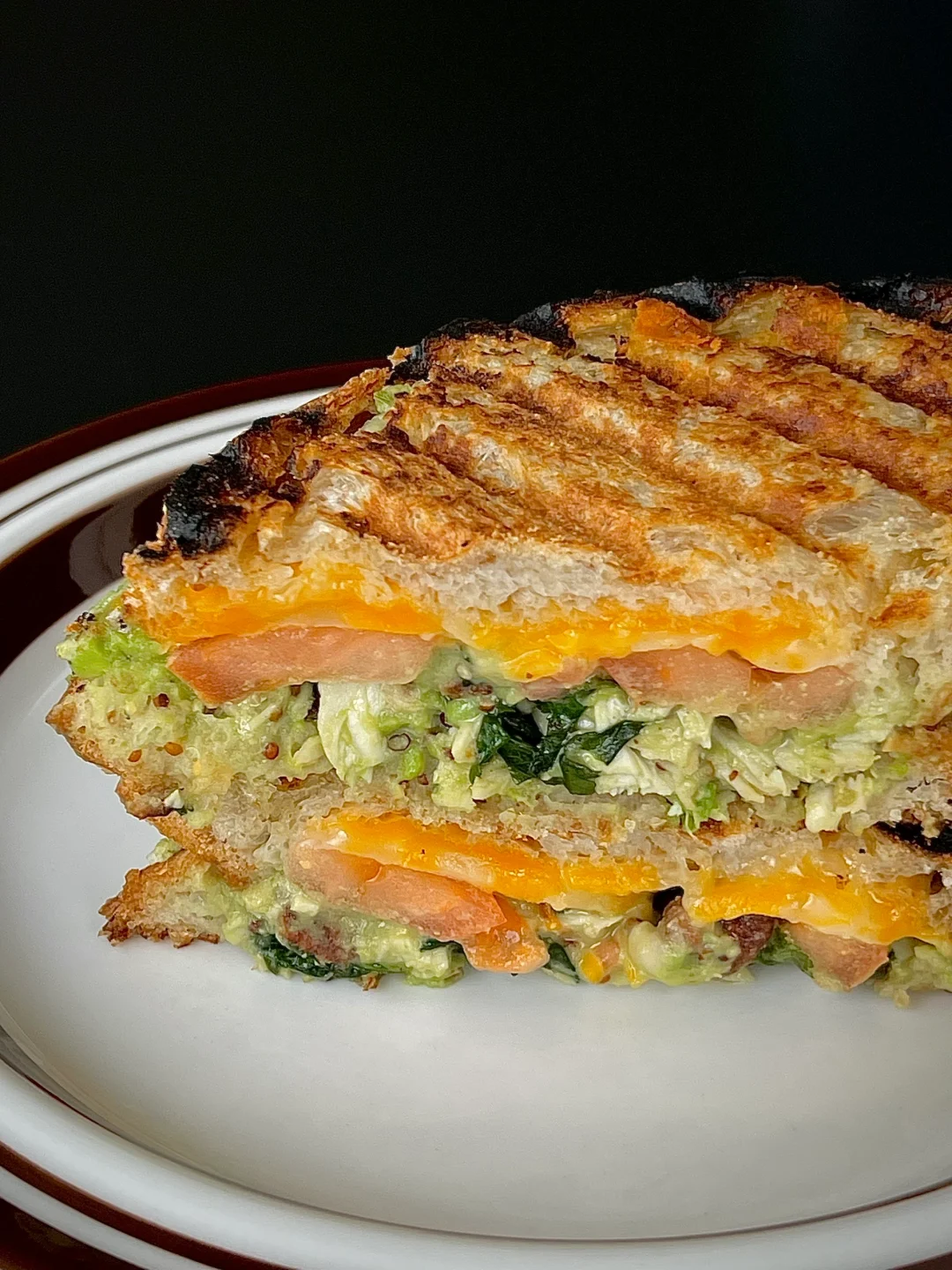低脂美味、牛油果烤鸡芝士热压三明治🥪