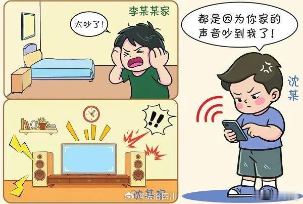 认为楼上制造噪音，楼下邻居用音响反制，合法吗？
远程遥控音响、电视制造噪音扰邻

法院：对原告家庭生活造成严重干扰，

属于噪声污染，被告应承担侵权责任

　　日常生活中，噪声扰民的纠纷时有发生，如果有人刻意制造噪音扰民是否需要承担责任？近日，安徽省合肥市中级人民法院审理了一起相邻污染 ​