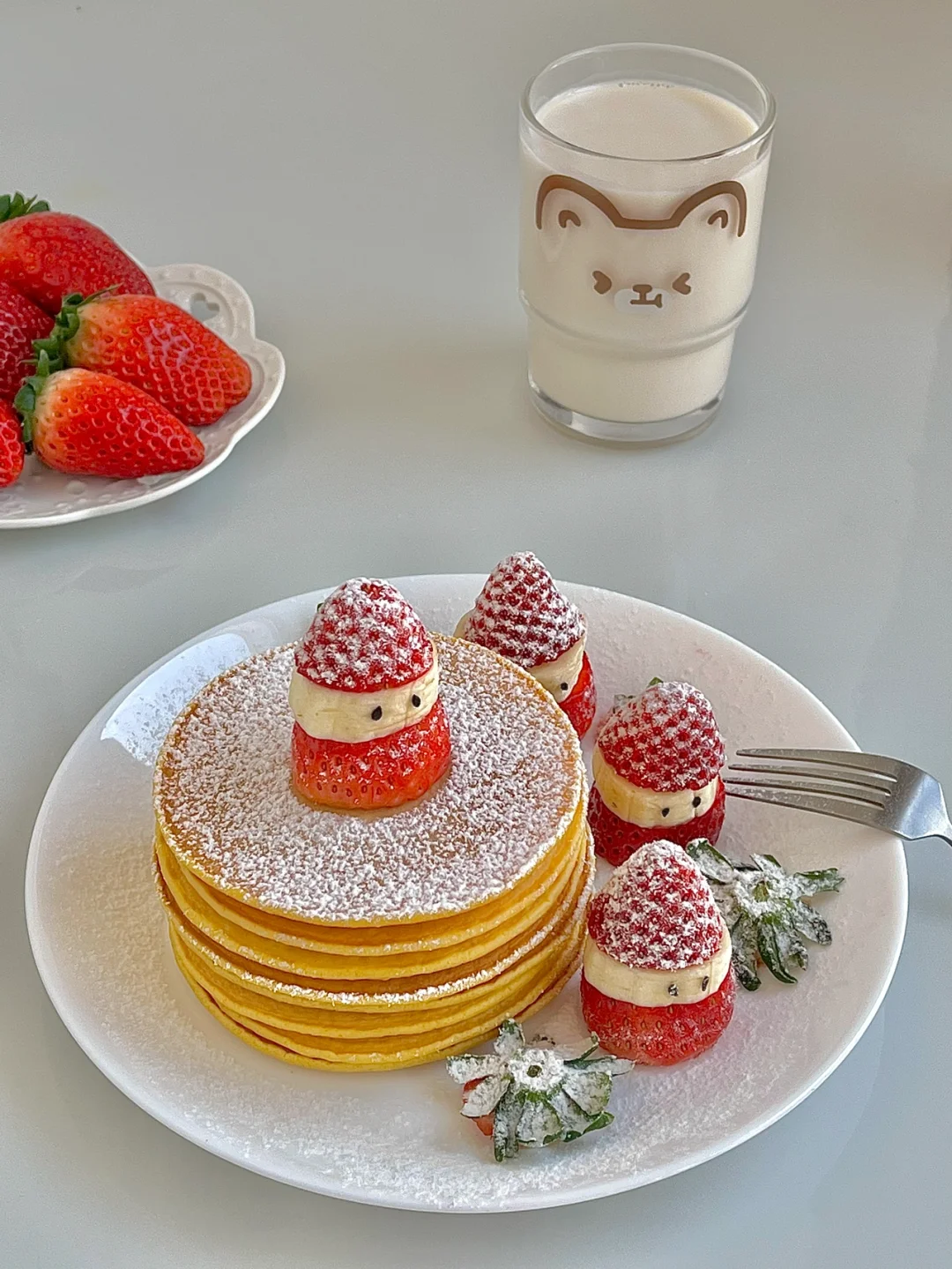 ️☀️12.7日工作日早餐｜圣诞雪人巴旦木松饼🥞