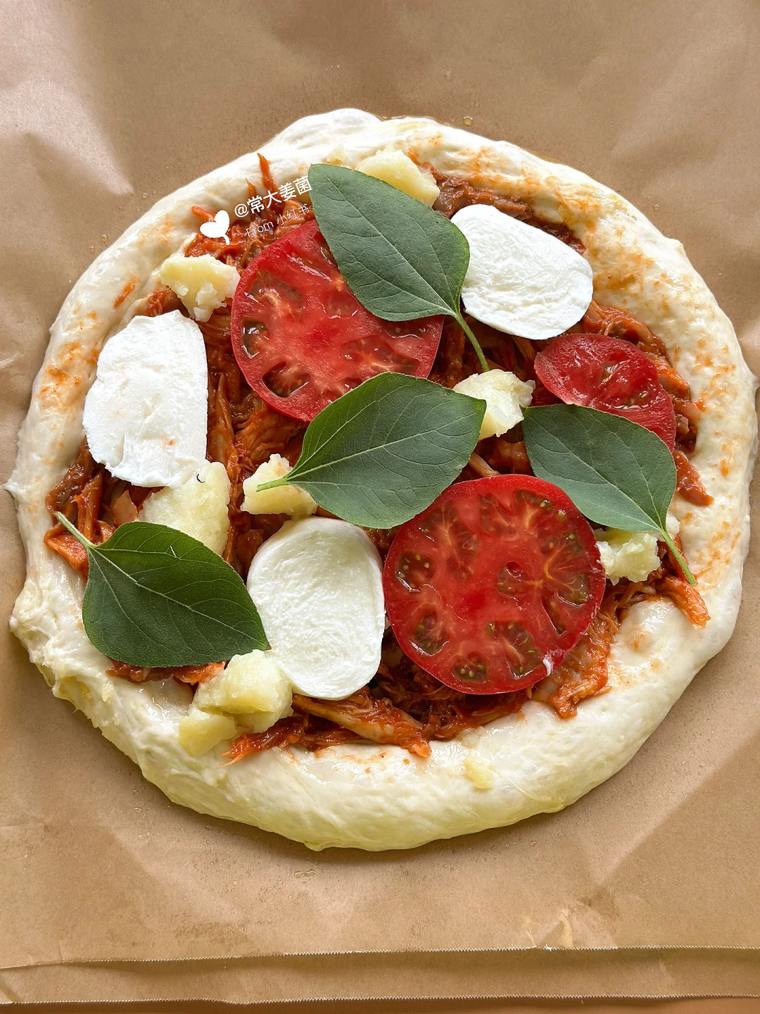 在家做甜辣鸡丝披萨🍕 | 免揉免酵种 巨好吃