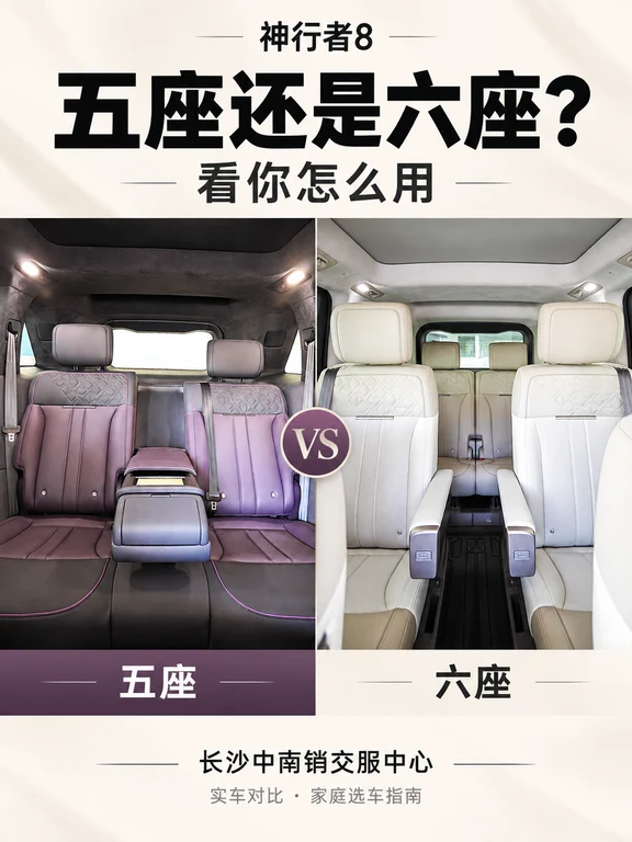 神行者8，五座还是六座？看你怎么用🚙 选座位