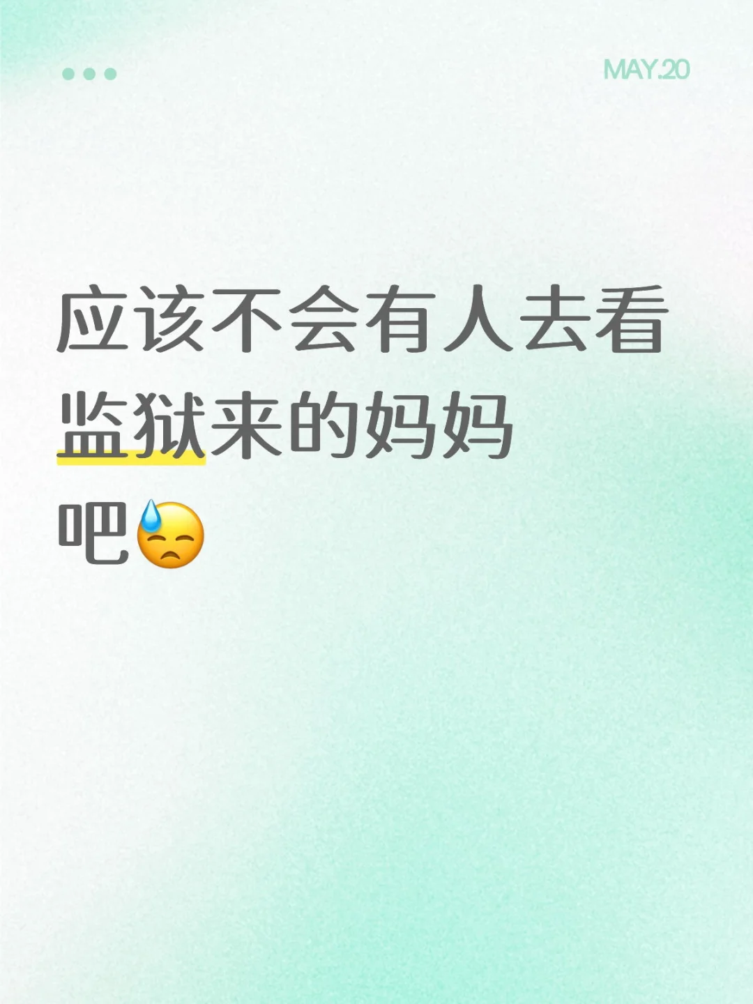 应该不会有人去看 监狱来的妈妈