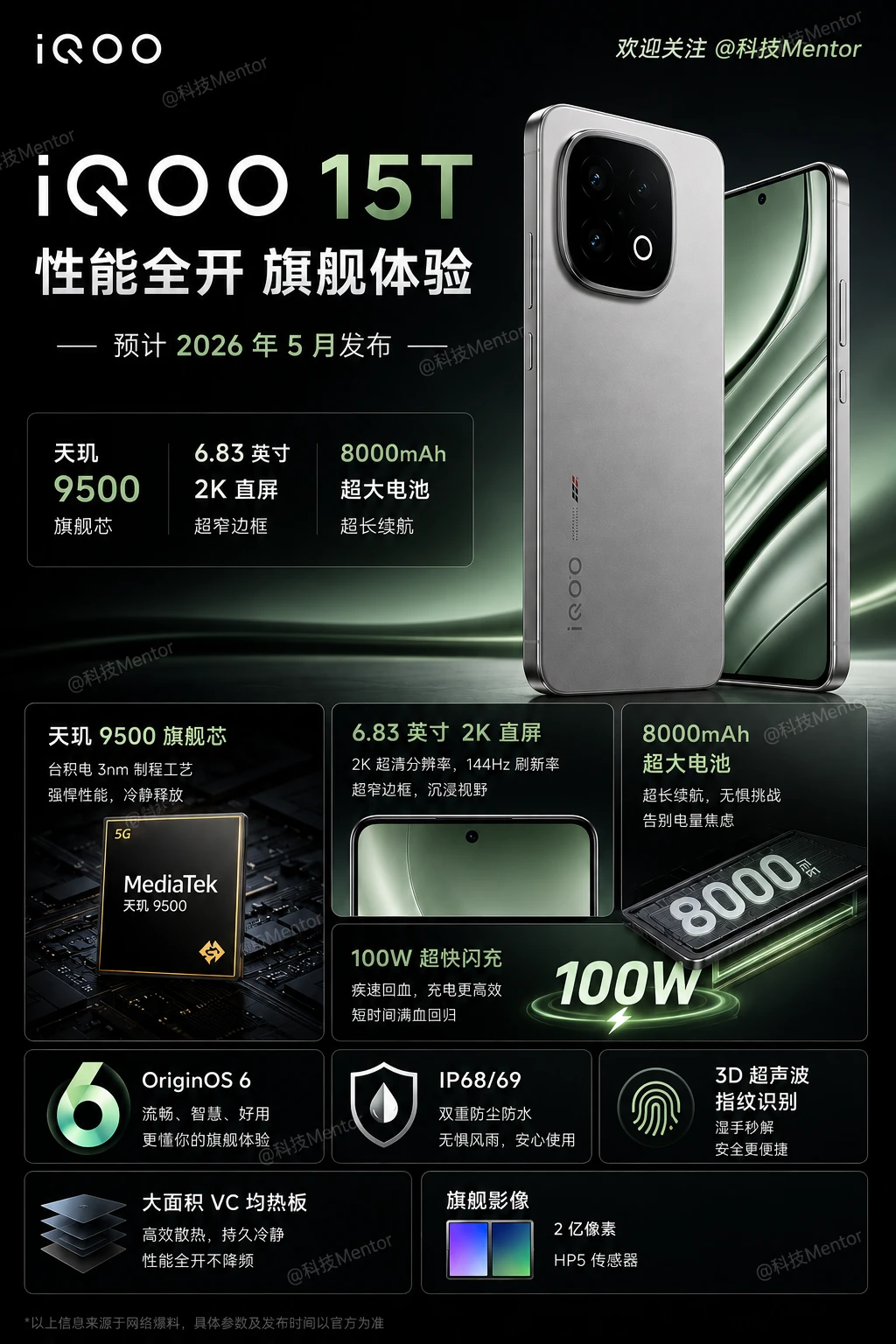 iQOO 15T参数流出，价格有点hold不住