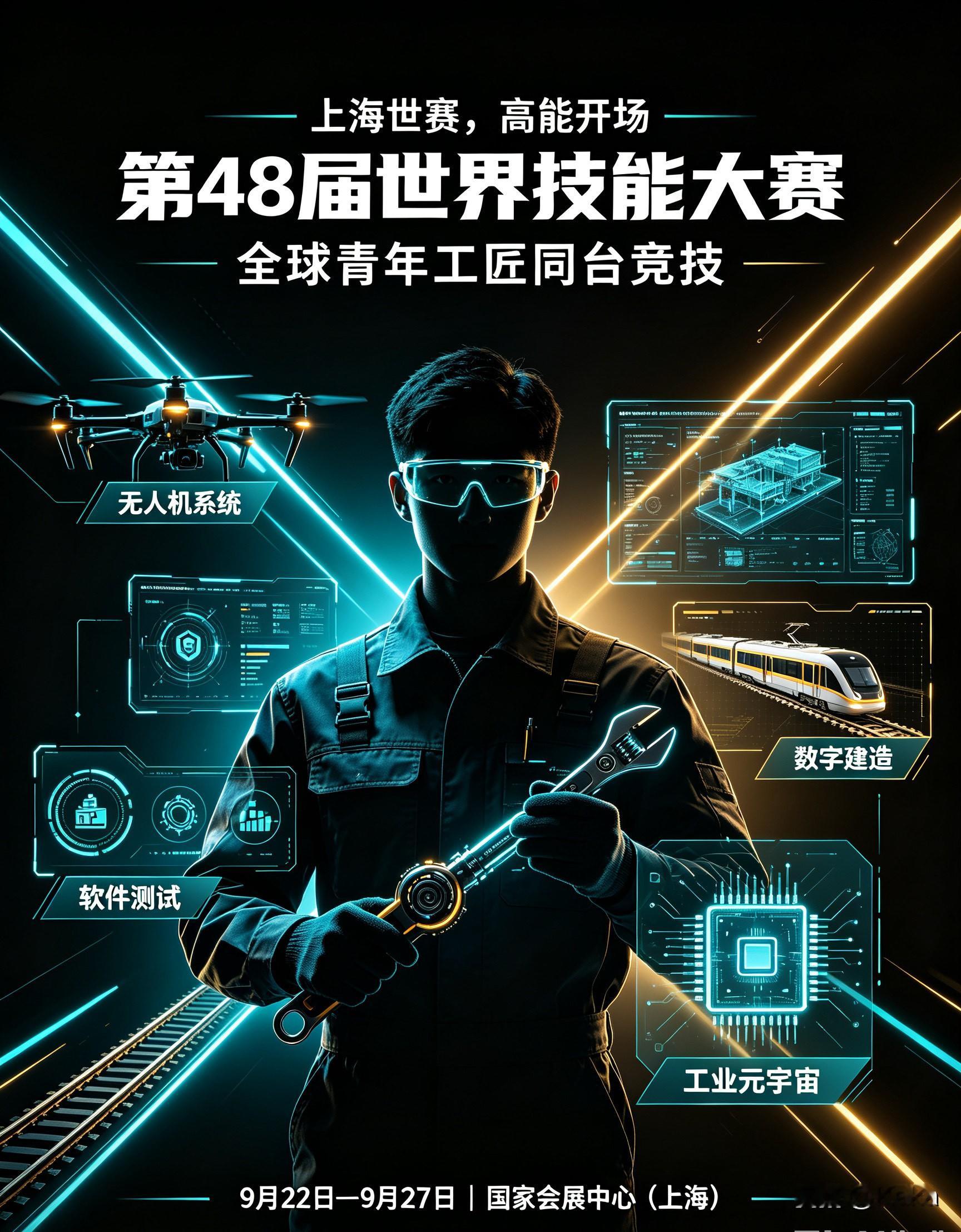 上海技能大赛也太燃了吧🔥00后小哥哥小姐姐卷出新高度

姐妹们！2026年9月，全球技能界的“奥林匹克”来上海了！🎉

第48届世界技能大赛9月22日至27日在上海举办，9月23日至26日比赛在国家会展中心（上海）“四叶草”举行。全球1385名技能高手齐聚，在64个竞赛项目中同台竞技。而且社会公众可