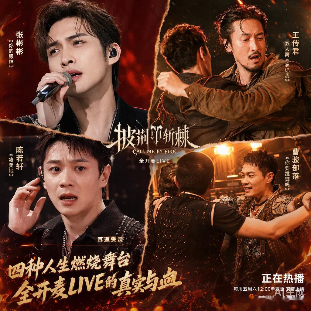 披哥二公这排名真是把“真实”俩字刻脑门上了。张彬彬部落《你的眼神》拿第一，赢就赢在那股子不修饰的赤诚劲儿，全开麦直播下连呼吸声都藏不住，这种带点慌乱的现场感反而比精修舞台更抓人。

曹骏部落虽然火力值垫底，但陈若轩耳返失声那段隔着屏幕都能感到窒息，这种舞台上的小事故成了最真实的注脚 ​