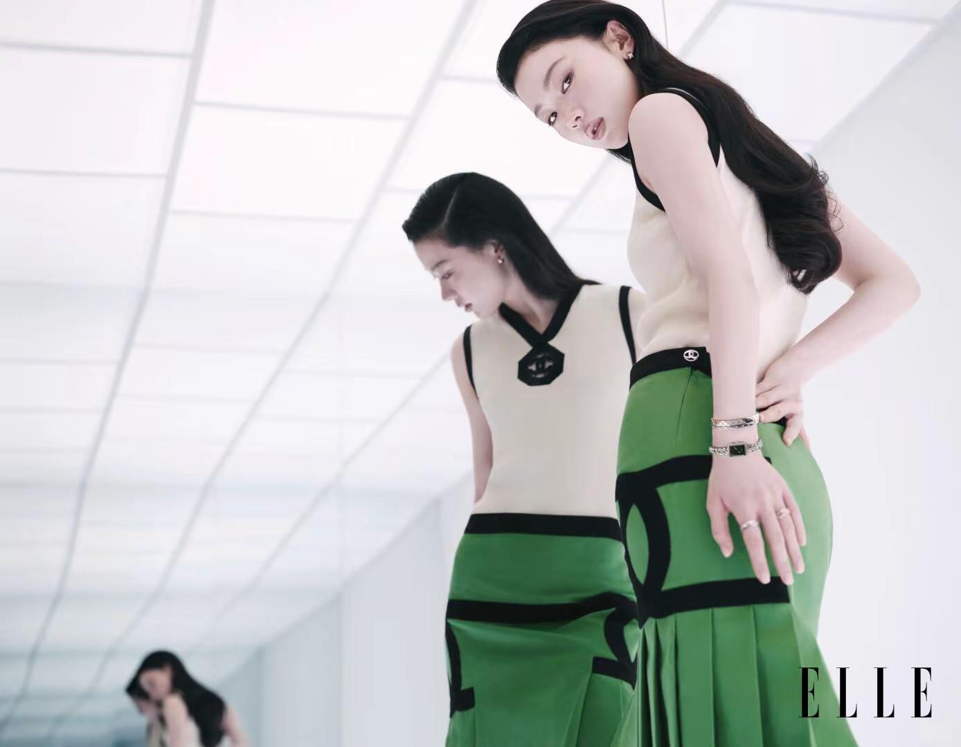 被依纯吓哭了@单依纯 @ELLE世界时装之苑 ELLE11月刊封面 单依纯有自己的时间流 香奈儿premiere腕表 单依纯