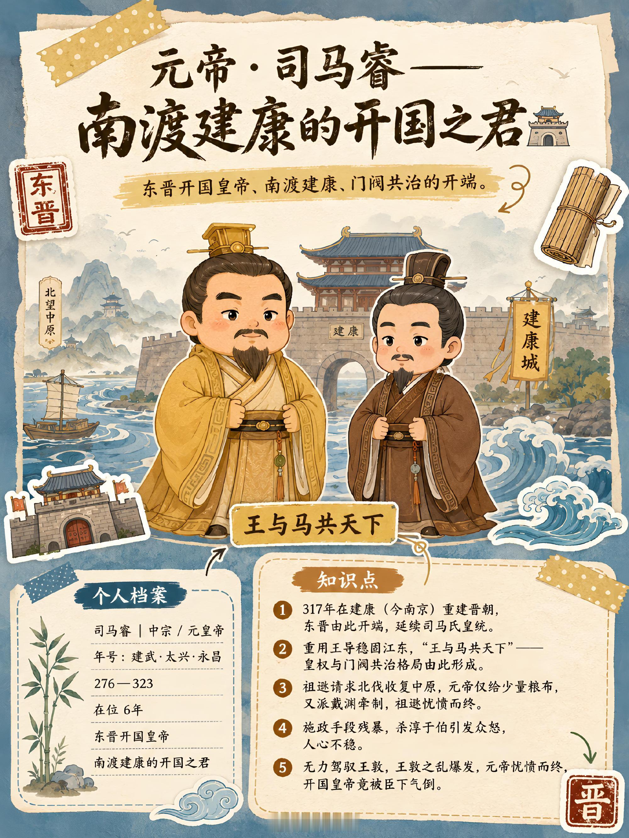 11位东晋皇帝，一口气看懂东晋的103年兴衰。