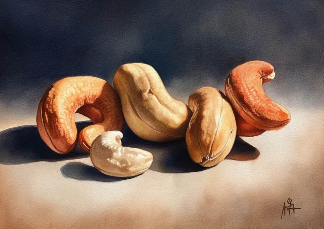 AI水彩：坚果