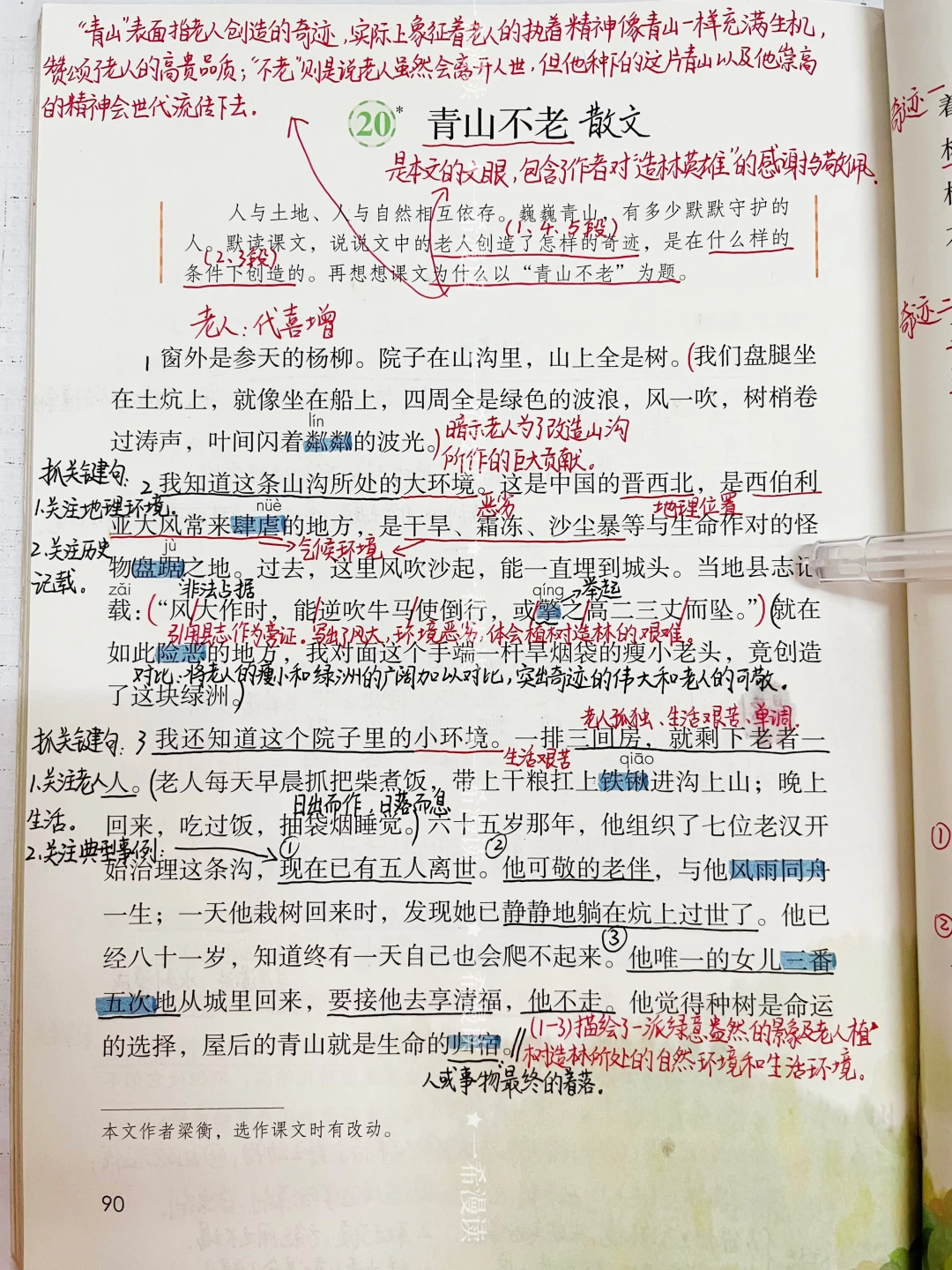 六上语文｜20.《青山不老》课堂笔记 课外阅读
