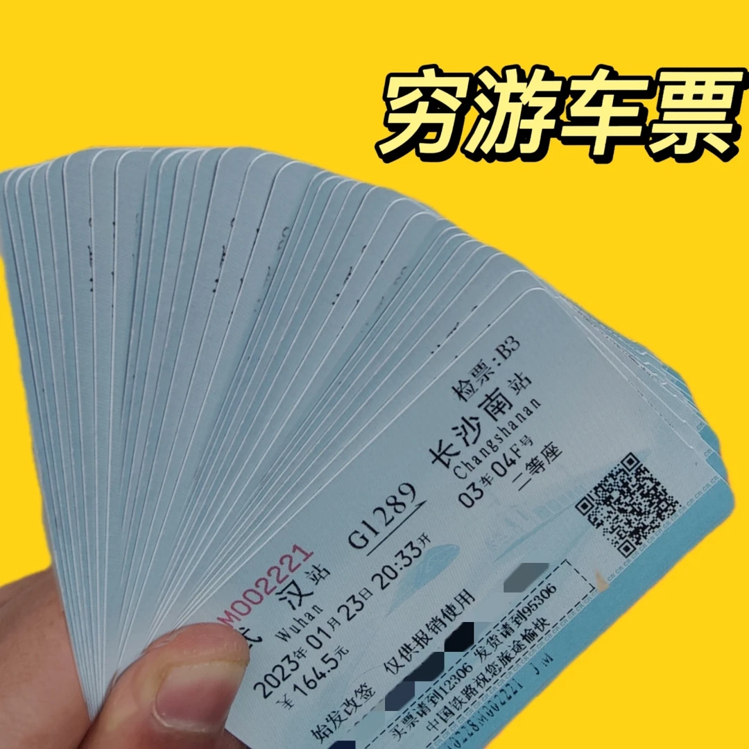 大二学生一年穷游的车票