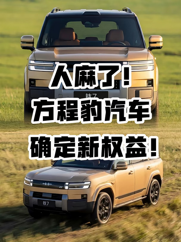 人麻了！方程豹汽车确定新权益！