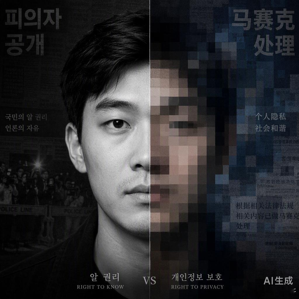 这事儿挺有意思，韩国那边把嫌疑人郑昌盛的脸晒得清清楚楚，连抛尸监控都不打码，咱们这边的媒体倒是严谨，马赛克糊得严严实实。有人说这是尊重无罪推定，有人骂这是“坏人穿马甲，好人露脸”。其实吧，这背后是两套逻辑在打架。韩国那套《特定重大犯罪嫌疑人个人信息公开法案》，主打一个公共安全警示，觉得证据确凿了就得让大伙儿认认脸；咱们这儿更讲究判决前的权益保护，怕舆论先审判了。道理都通，但老百姓心里那杆秤不好平衡。受害者家属还在痛，施暴者倒成了“神秘人”，这种观感上的错位，确实让人憋屈。打码不是包庇，但在这种极端残忍的案件里，过度保护会不会成了另一种冷漠？咱们看热闹归看热闹，脑子还得清醒点，别被情绪带偏，但也别忽略了那份最朴素的正义感。韩媒没打码国内媒体打码了