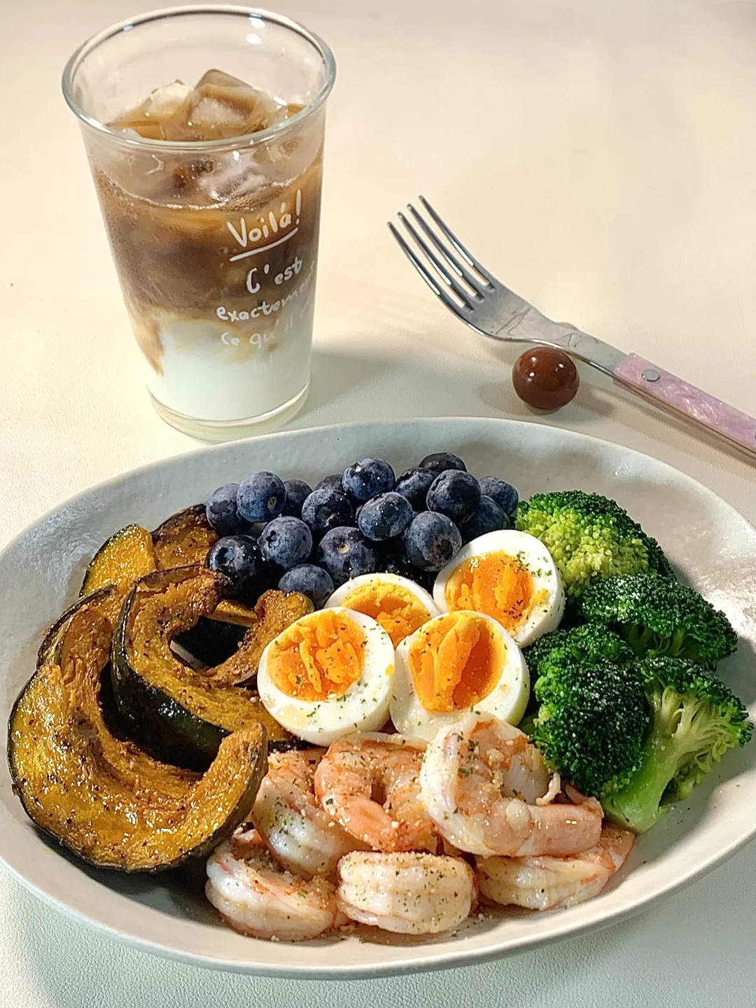 低卡一人食🍤虾仁西兰花贝贝南瓜拼盘🍳