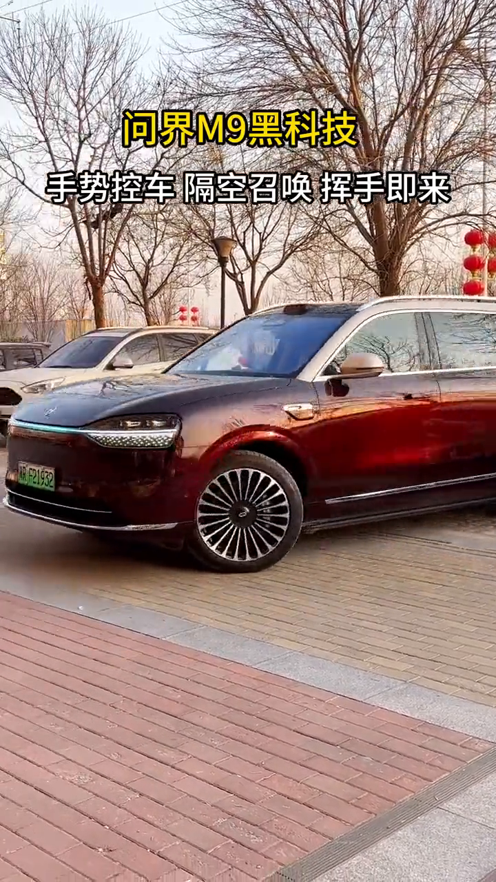 问界M9黑科技，手势控车隔空召唤挥手即来。 前方高能，燃起来了。网友...