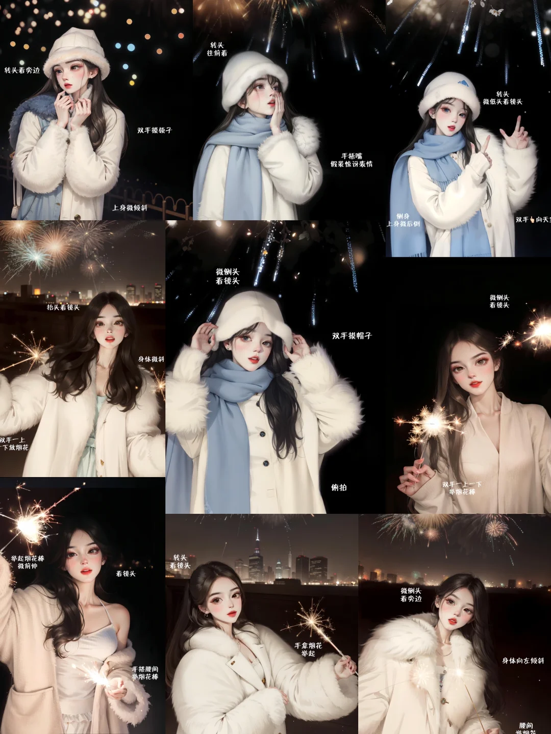 烟花拍照姿势来啦🎆这样拍巨出片👸公主快学