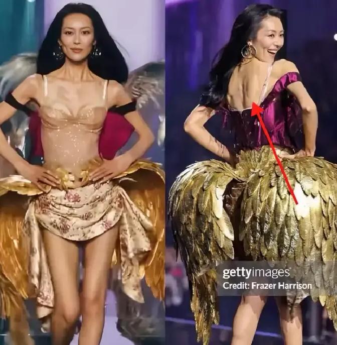 维密大秀刚一结束，刘雯身上凸出来的排骨胸，直接把全网的审美争议给点炸了。
很多人盯着高清生图直摇头，吐槽她瘦得发干、骨头嶙峋，转头又搬出同场状态丰润的奚梦瑶，非要踩一个捧一个。
可大家隔着屏幕数骨头的时候，压根不知道她是顶着严重感冒、连轴转赶工硬撑上台的。
整个人吃不下睡不好，顶光一打，皮下脂