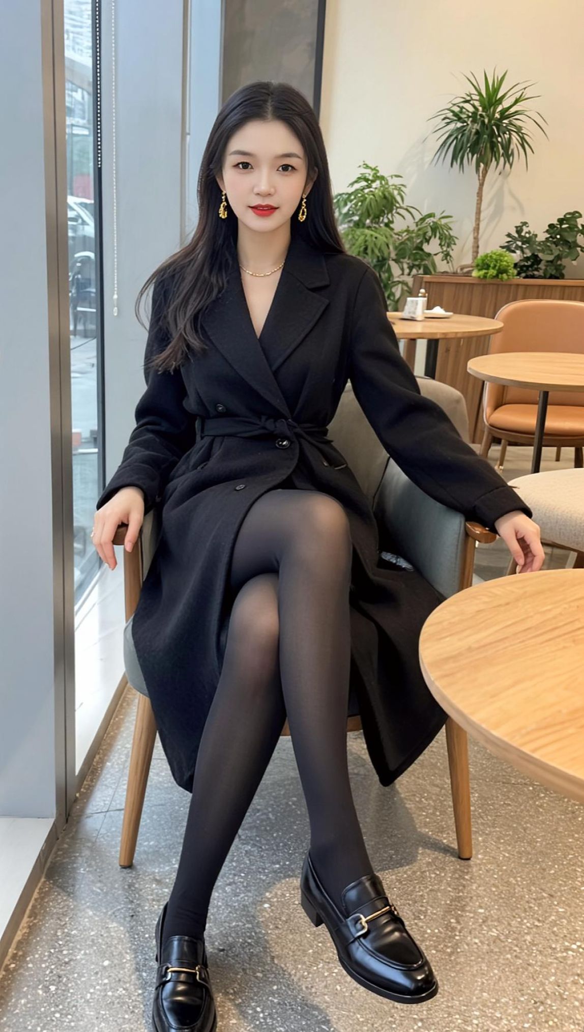 穿上黑丝打开美颜滤镜里上就是漂亮美美女