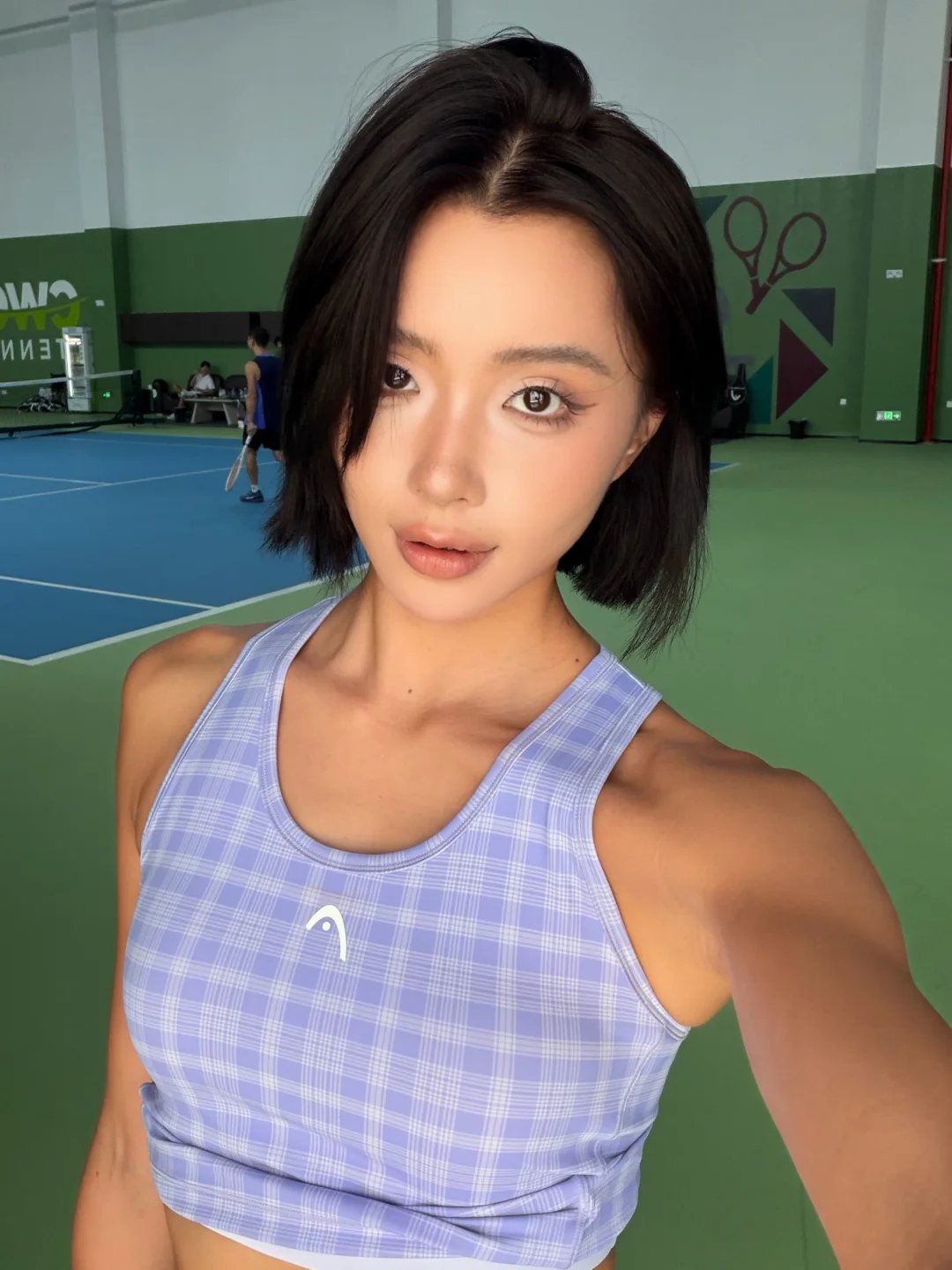 🎾穿浅紫色给我一黄黑皮都整嫩了不少