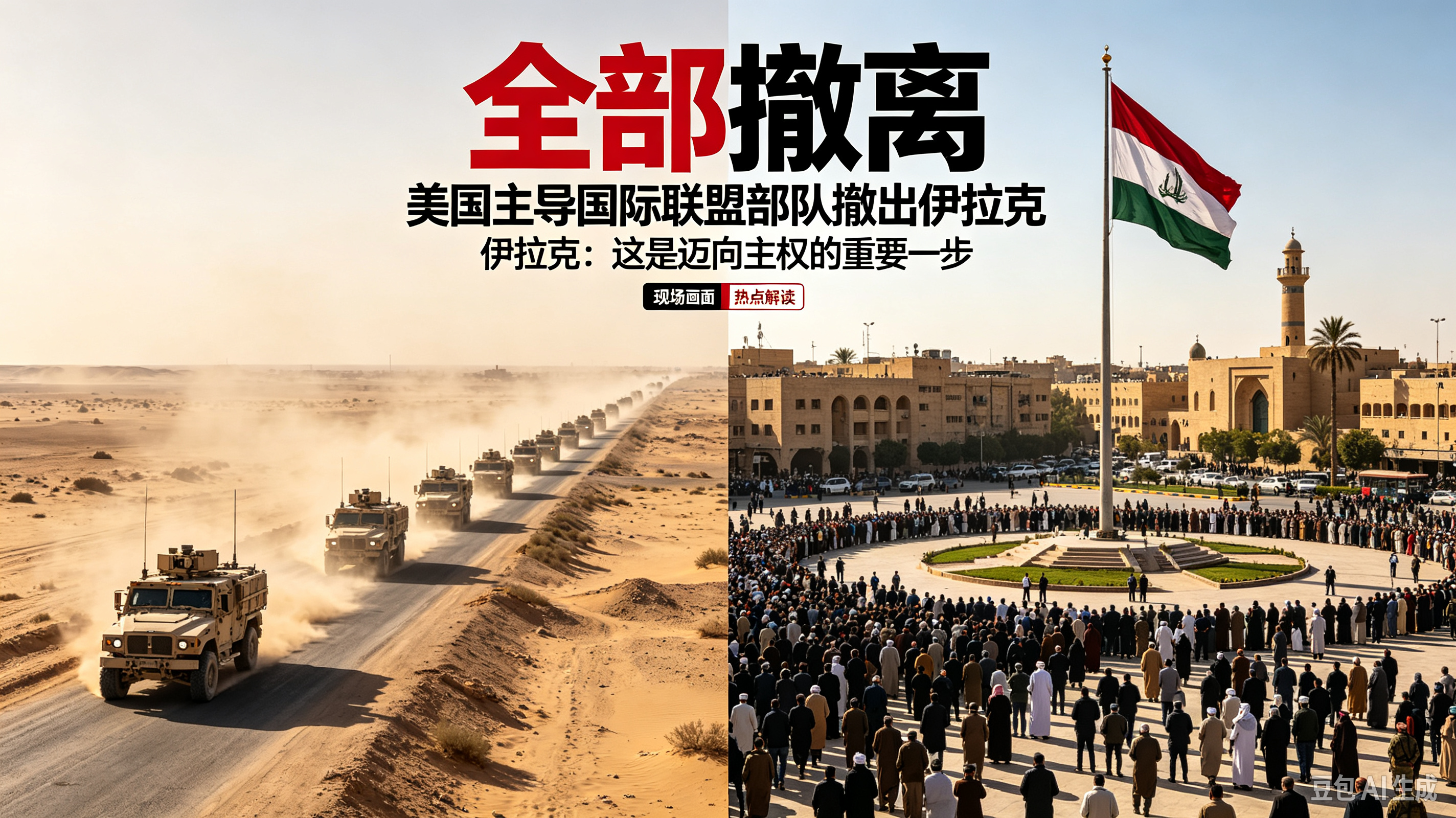 特朗普称伊拉克战争决策糟糕，宣布最后一批美军正撤离伊拉克。