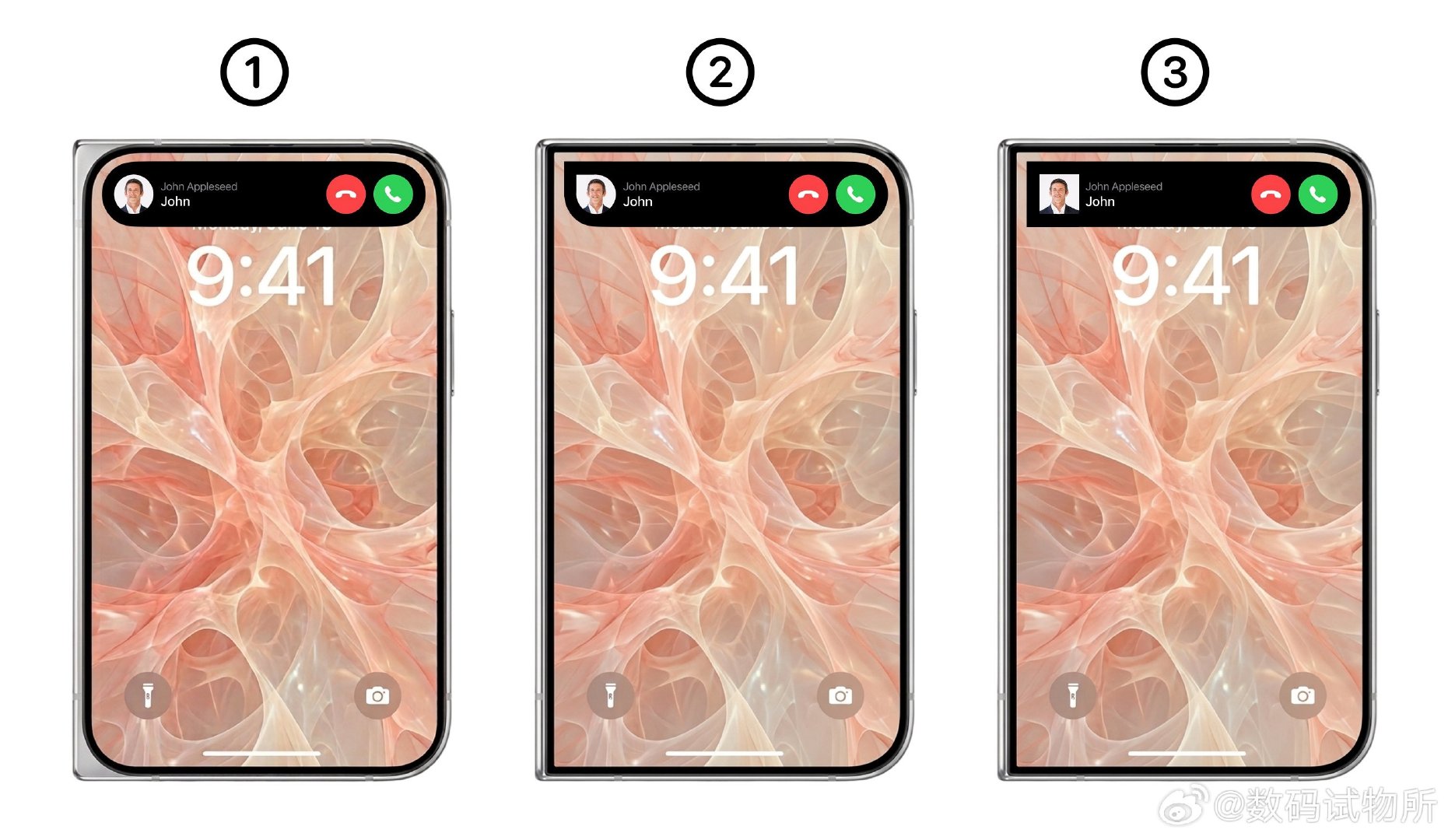 你更喜欢 iPhone Fold 的哪种设计？[笑而不语]
#苹果折叠手机价格# ​