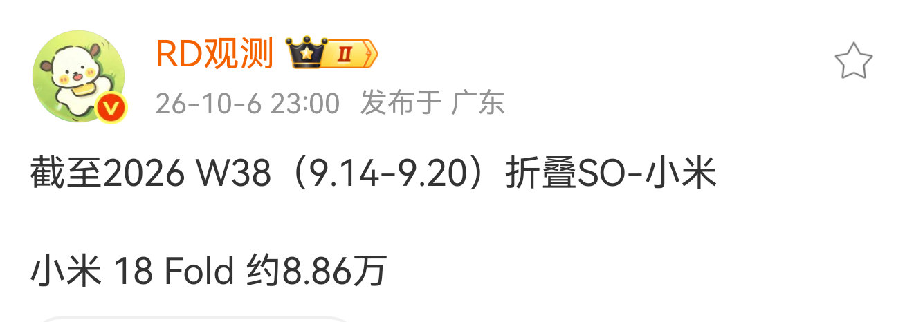 小米 18 Fold 一周卖8.86万台，卖的还不错呀。我还是觉得红色好看，沉稳而又有时尚感。 ​