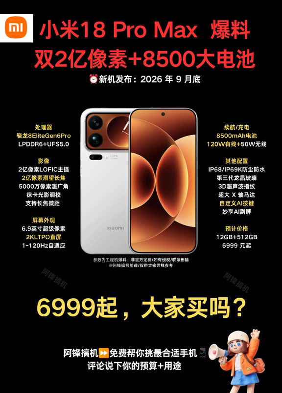 小米 18 Pro Max 全套爆料来了！
