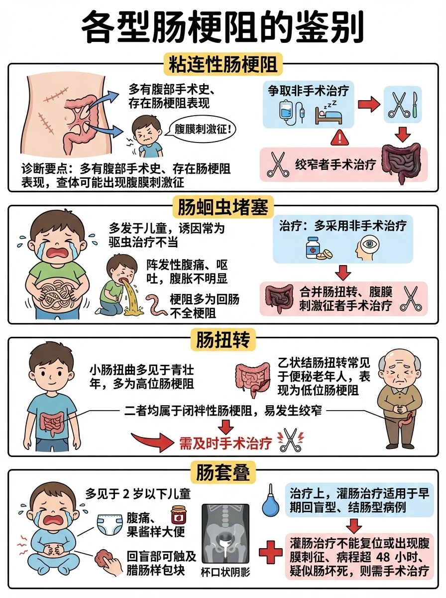 阿虎医考笔记‼️各型肠梗阻的鉴别！
