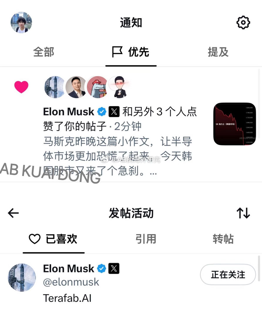 完成了新的成就。一个月内，分别获得了马斯克本人和他妈妈的互动

继续坚持创作 ​