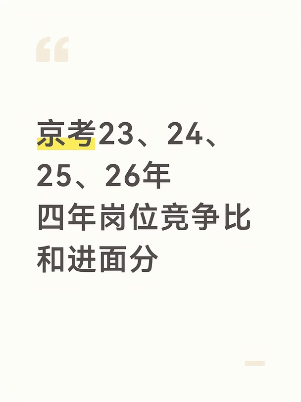京考近四年岗位竞争比和进面分