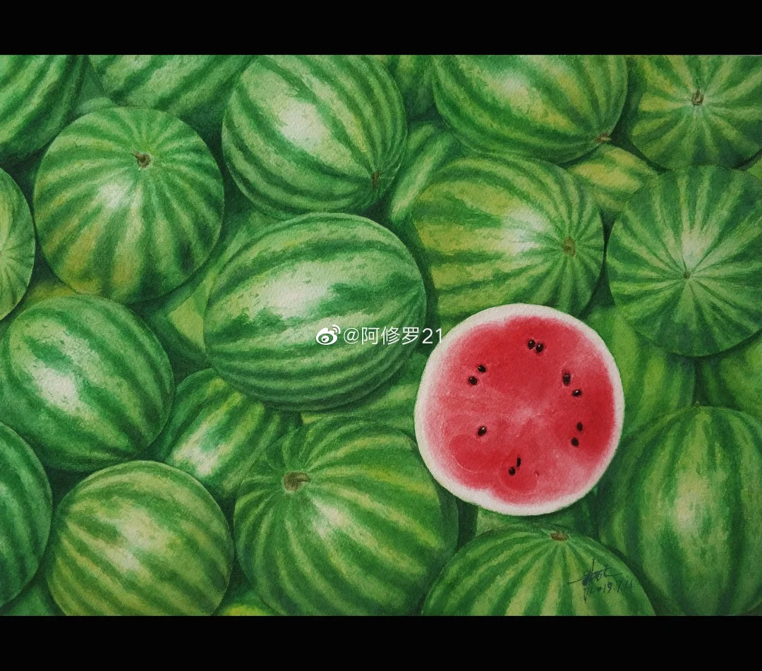 水彩西瓜