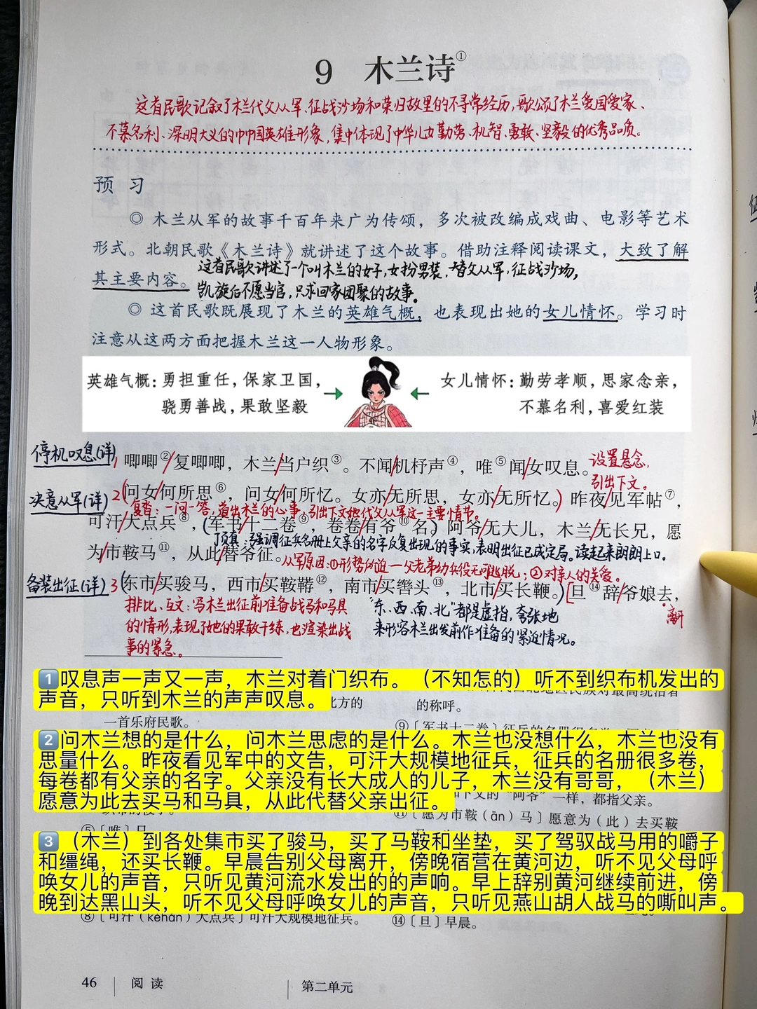 七年级下册语文｜9.《木兰诗》课堂笔记及延展