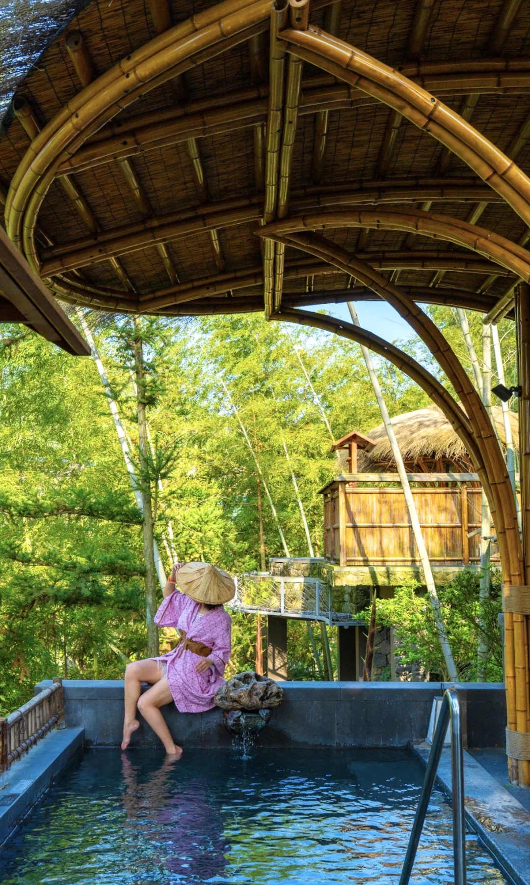 这片被竹林包围的温泉度假村🍃在温州❗️