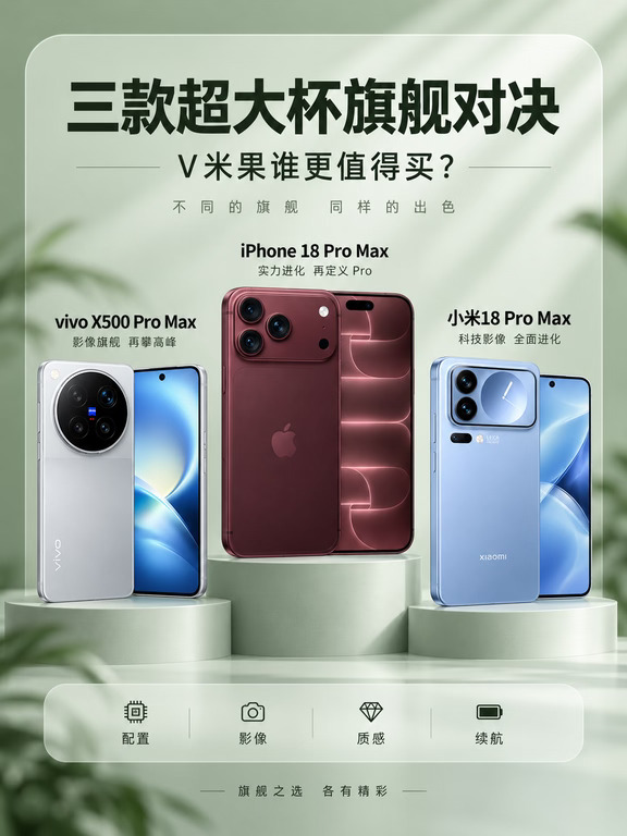 🔥三台超大杯｜vivo小米苹果谁更值？