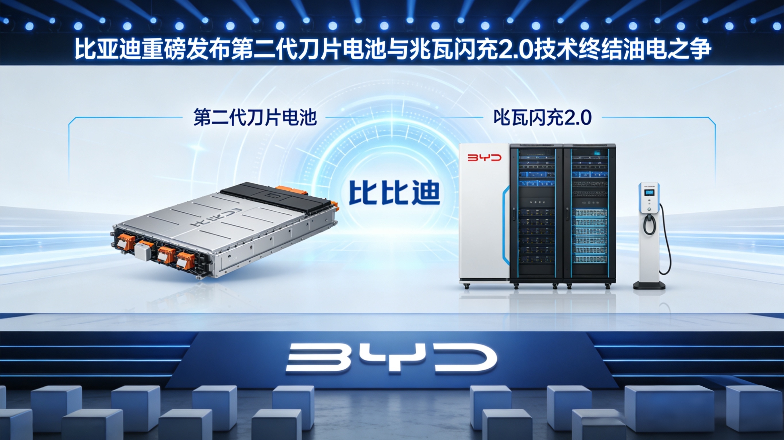 比亚迪重磅发布第二代刀片电池与兆瓦闪充2.0技术 终结油电之争  20...