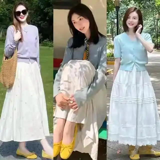 “裙子”下面不一定要配高跟鞋，学姜妍这样穿时尚又高级，细节很值得参考