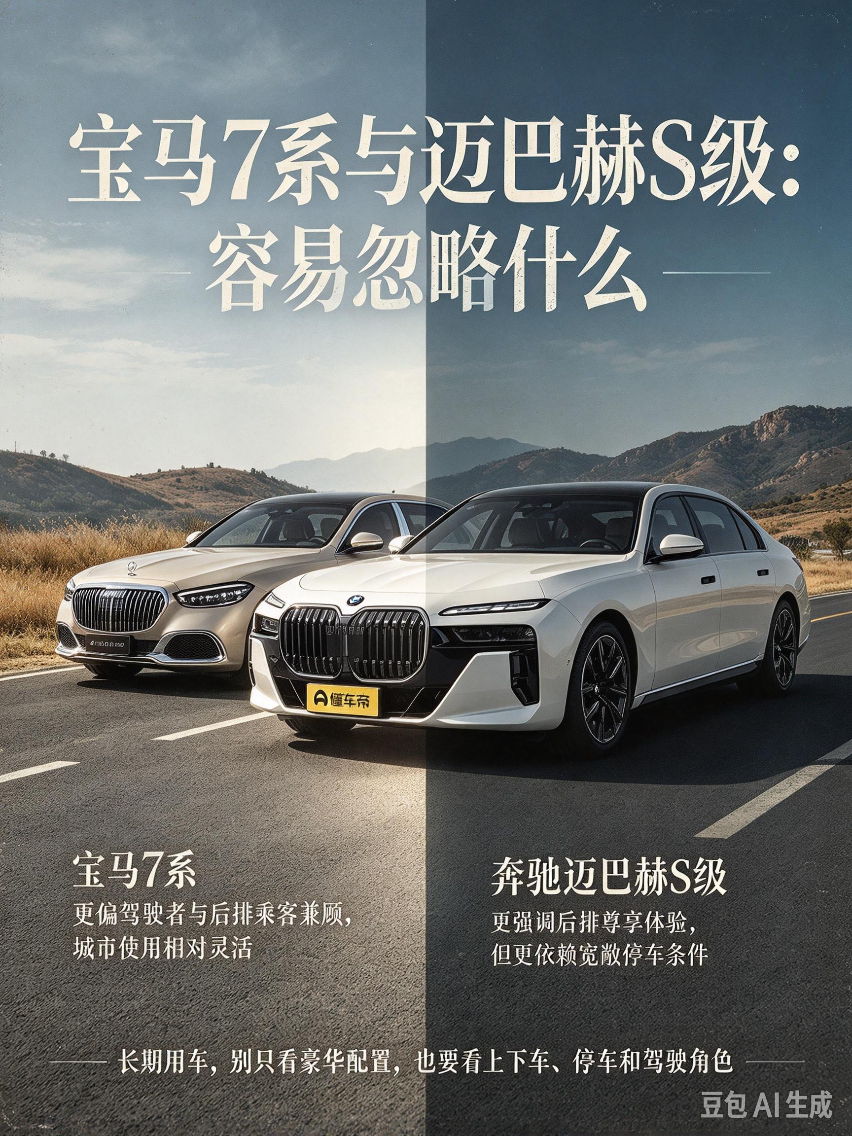宝马 7 系与迈巴赫 S 级：豪华之外，别忽略日常使用条件
宝马 7 系和奔驰迈巴赫 S 级都是顶级豪华轿车，但长期用车时，一些容易被忽略的细节会影响体验。宝马 7 系更偏驾驶者与后排乘客兼顾，城市使用相对灵活；迈巴赫 S 级更强调后排尊享体验，但更依赖宽敞停车条件。
宝马 7 系的亮点，在于驾驶感