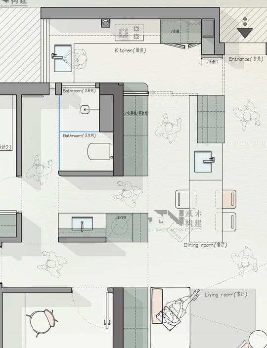 86 ㎡经典改造，少个卫生间，要一个衣帽间