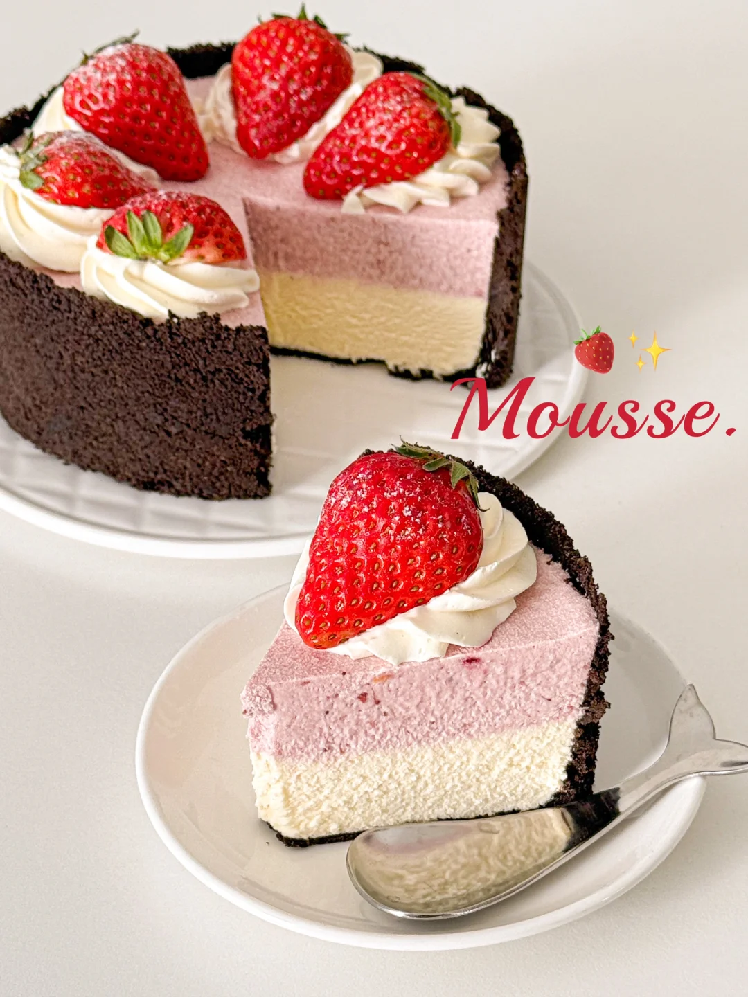 免烤箱‼️奥利奥草莓芝士蛋糕🍓入口即化✨