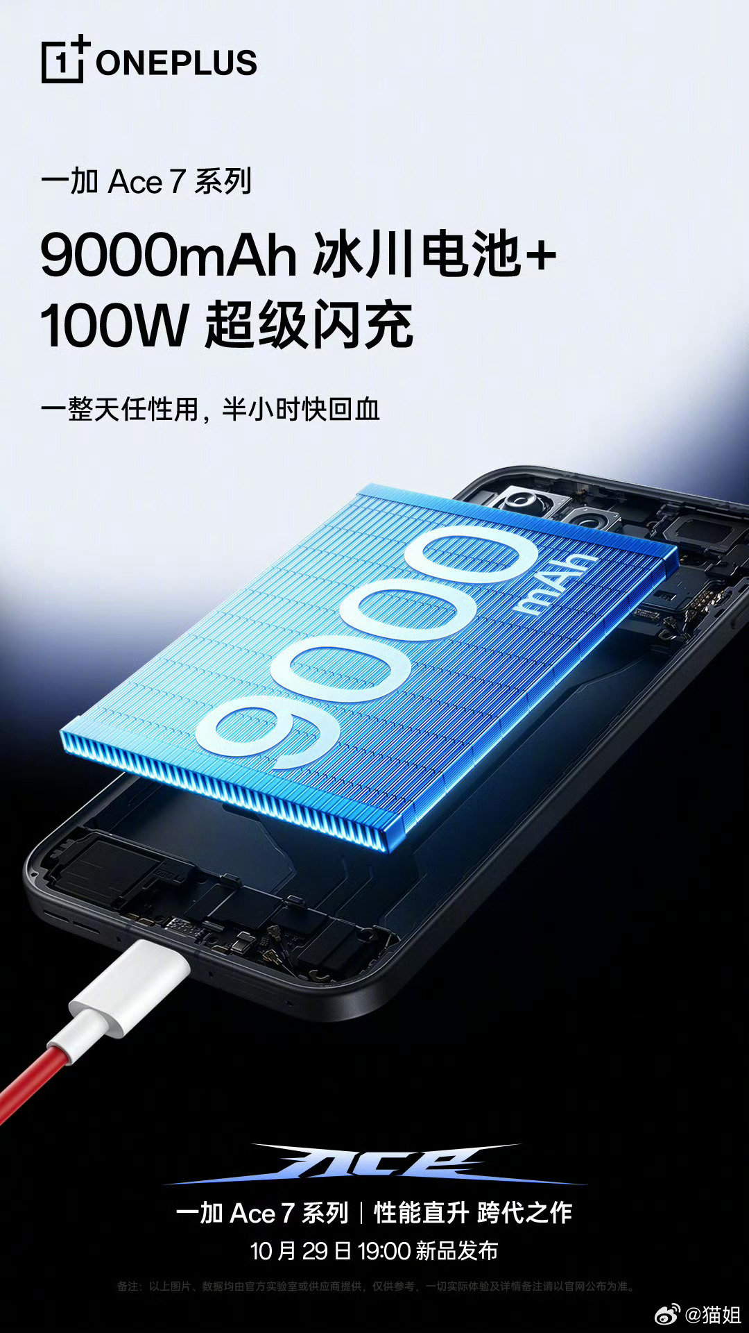 续航稳了，一加 Ace 7 系列手机全系 9000mAh 冰川电池、100W 超级闪充，据说可以连续看24小时视频，厉害了！ ​