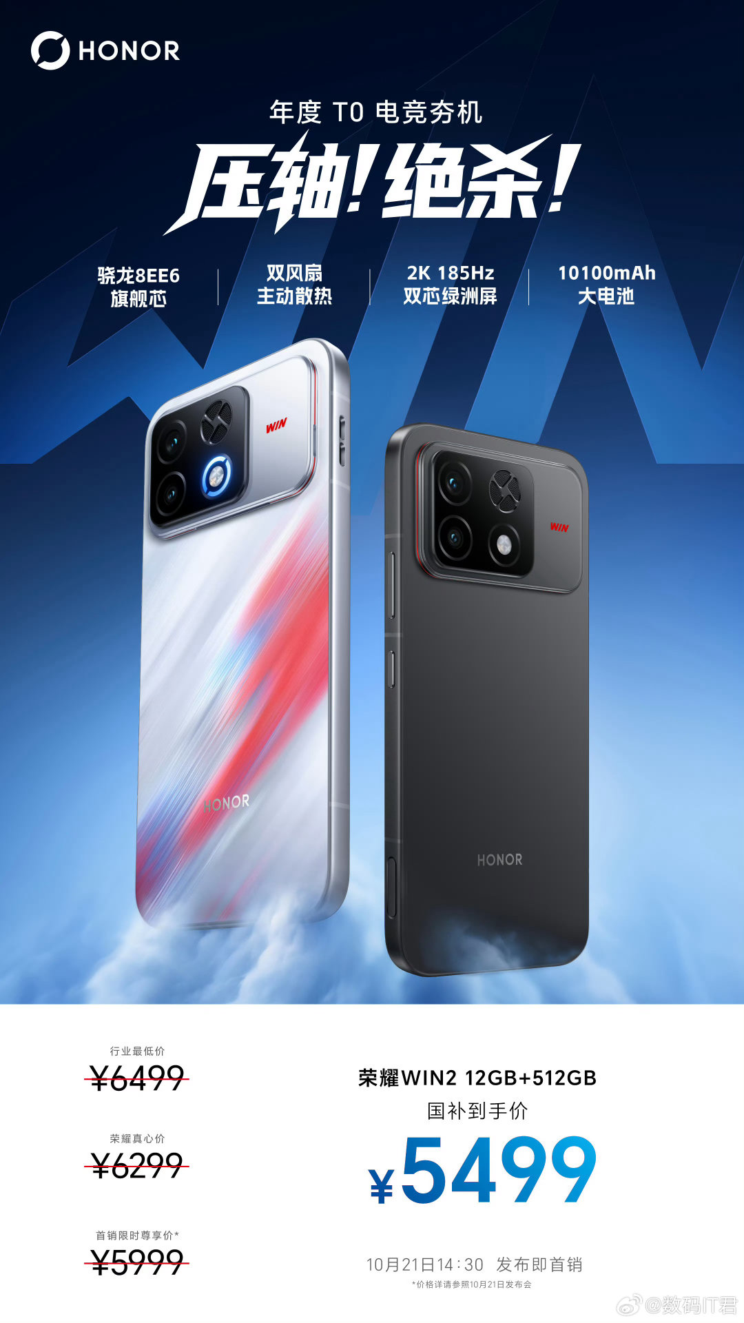 #荣耀WIN2价格公布#
荣耀搞什么啊！明牌打上瘾了是吧？[doge]
5499元起，各位感觉如何？[思考] ​​​​