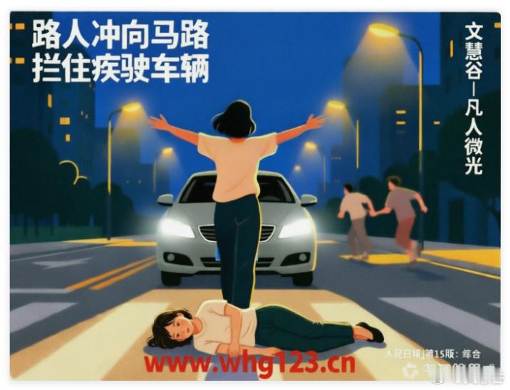 #文慧谷# 凡人微光 标题：女孩不慎从电动车上摔下——路人冲向马路拦住疾驶车辆（援手）
【背景新闻】：8月25日晚，辽宁省沈阳市和平区中山路，一声闷响打断了鞠晓航和朋友们的聊天。一个女孩从电动车后座上摔下，倒在马路中间，骑电动车的女孩也没稳住，连人带车倒在六七米外。代驾司机万先生和同伴上 ​