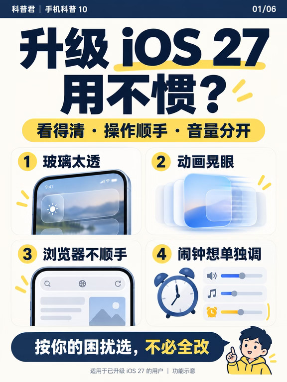 升级iOS27，用不惯？