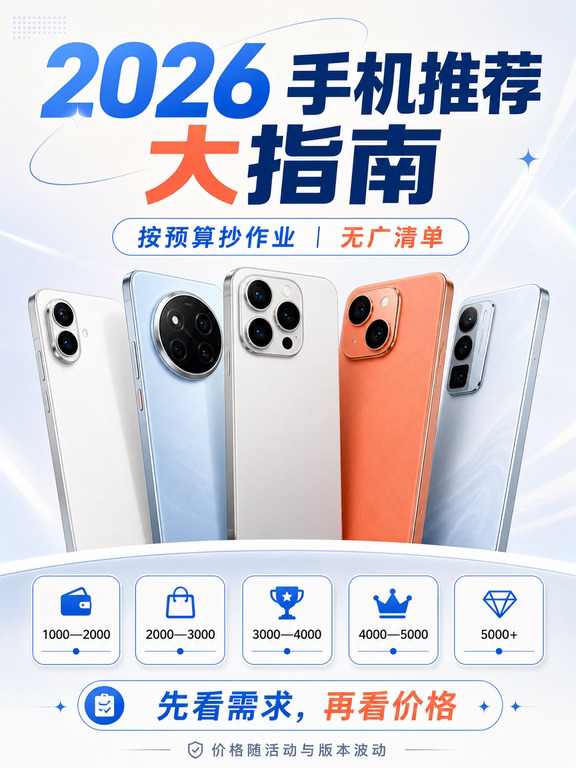 无广｜2026手机推荐大指南📱直接抄作业