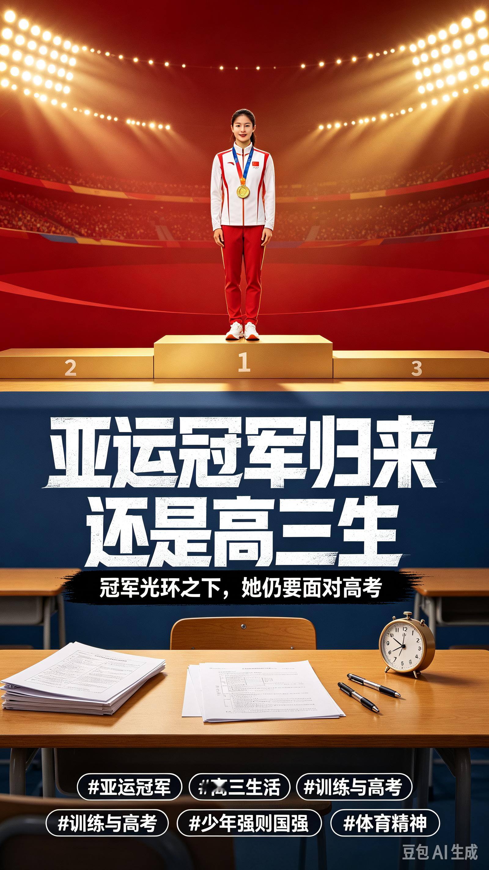 少年强则国强，亚运冠军归来还是高三生