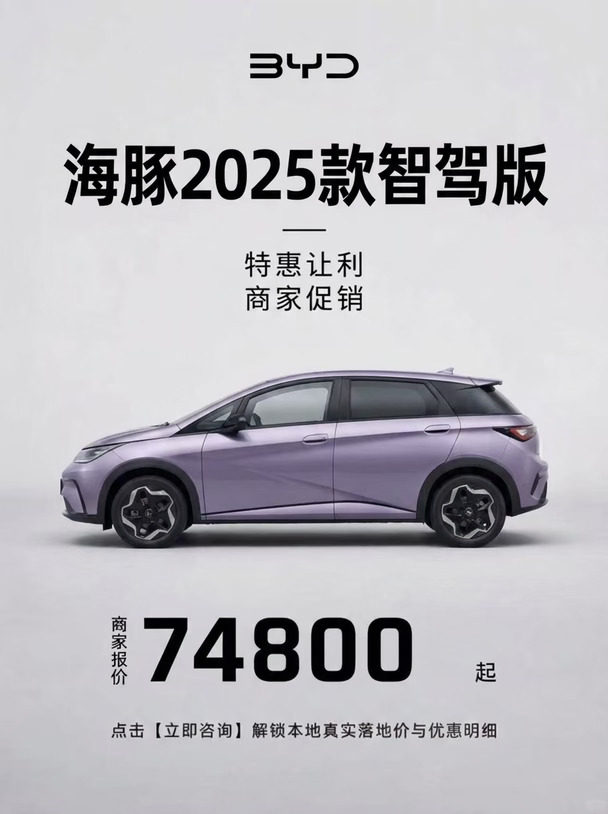 没白等！比亚迪海豚2025智驾版商家特惠好价