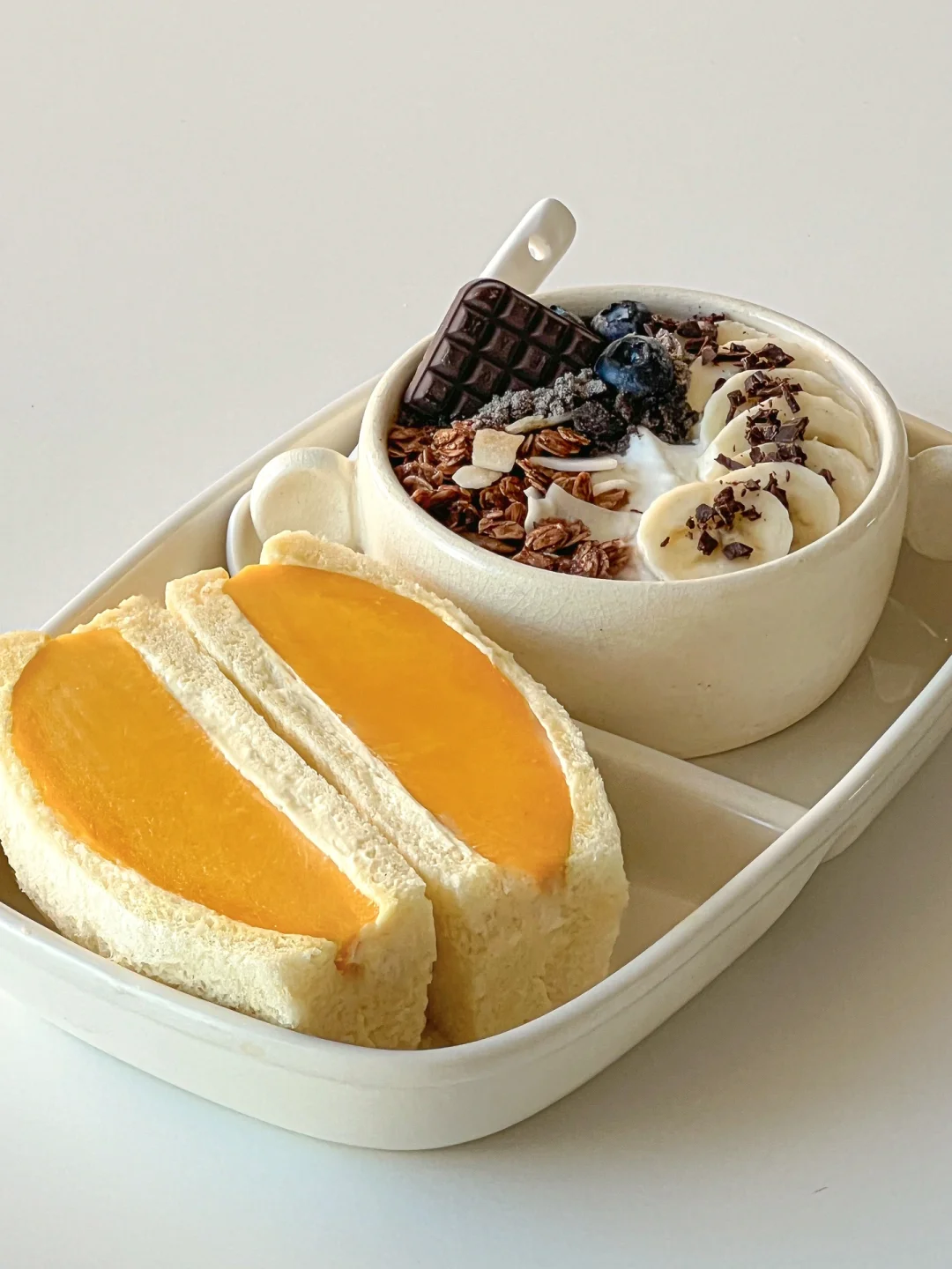 早餐🍴｜酸奶碗🥣厚切芒果三明治🥭