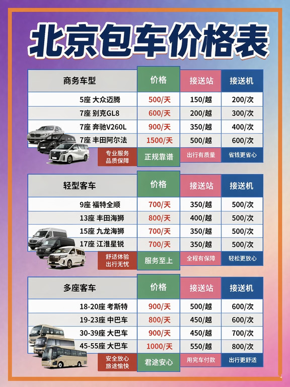 北京包车带司机一天多少钱