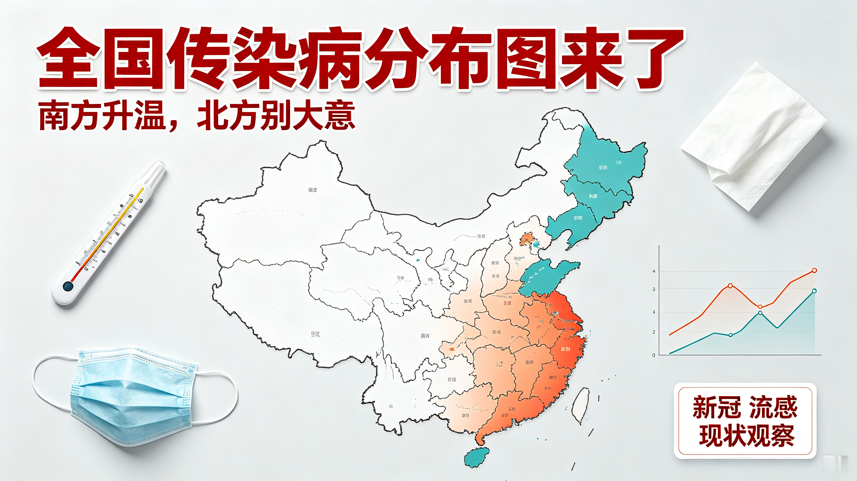本以为秋冬传染病高峰还没到，全国新冠、流感就迎来反常波动。疾控最新数据曝光：南北各省疫情彻底两极分化，北方风平浪静，南方悄然升温，无症状中招者大幅增多。
 
很多人至今还沉浸在“疫情彻底结束”的错觉里，口罩