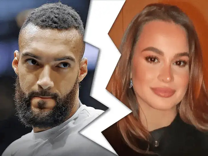 戈贝尔在NBA季后赛开始前，与怀有身孕的女友Julia Bonilla...
